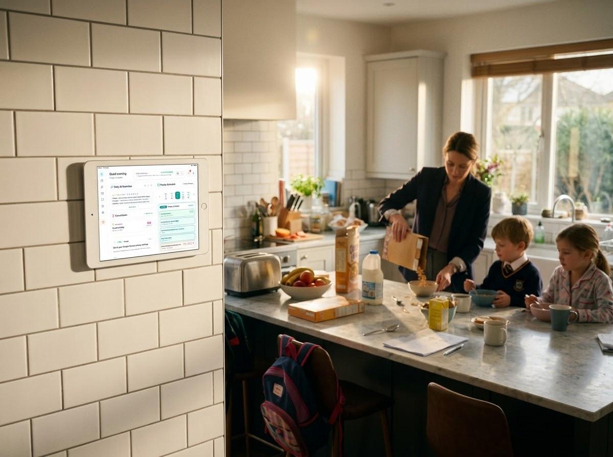 Ambient kitchen wall calendar and family command centre
