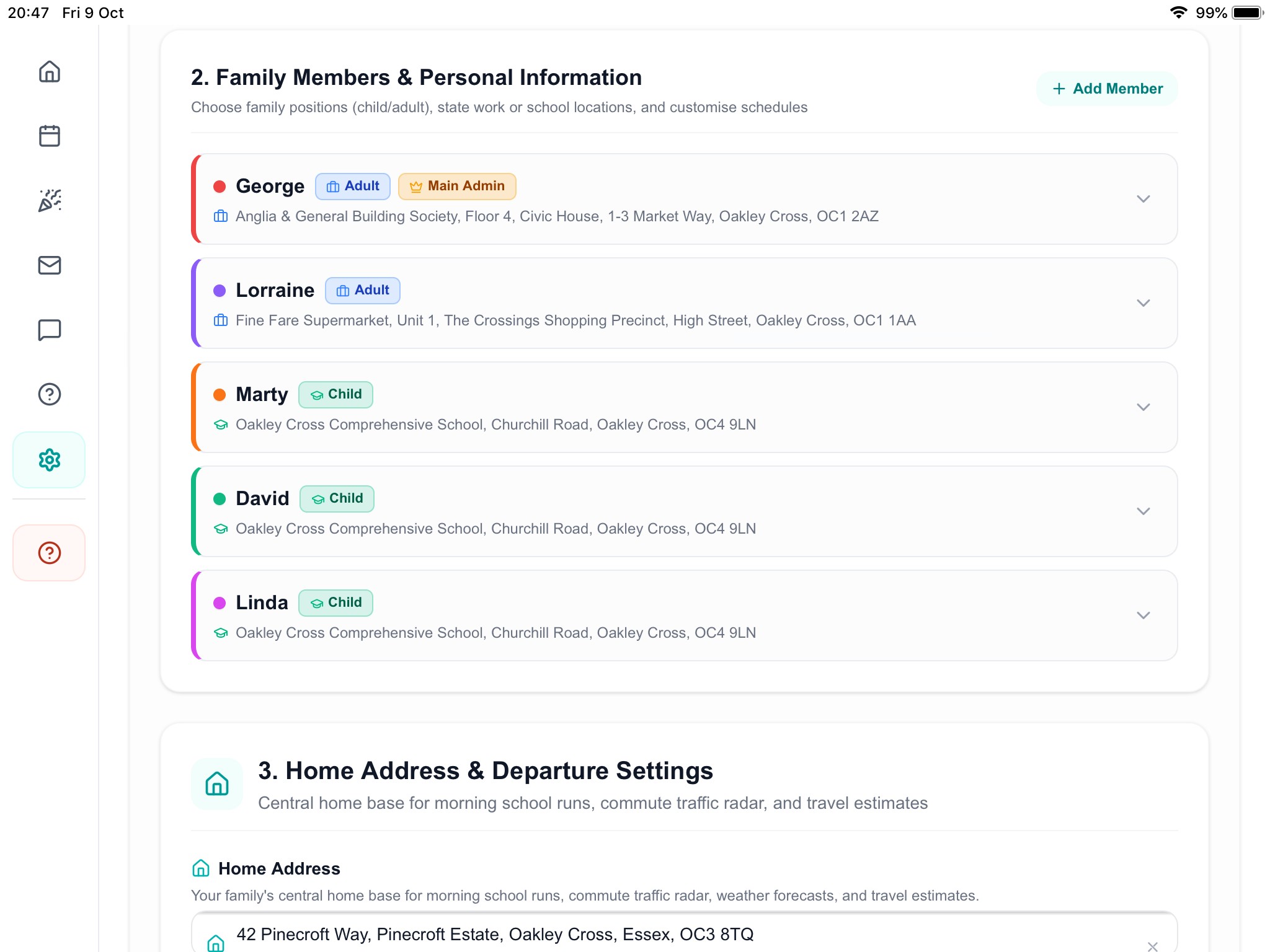 Manage your family settings and connected accounts