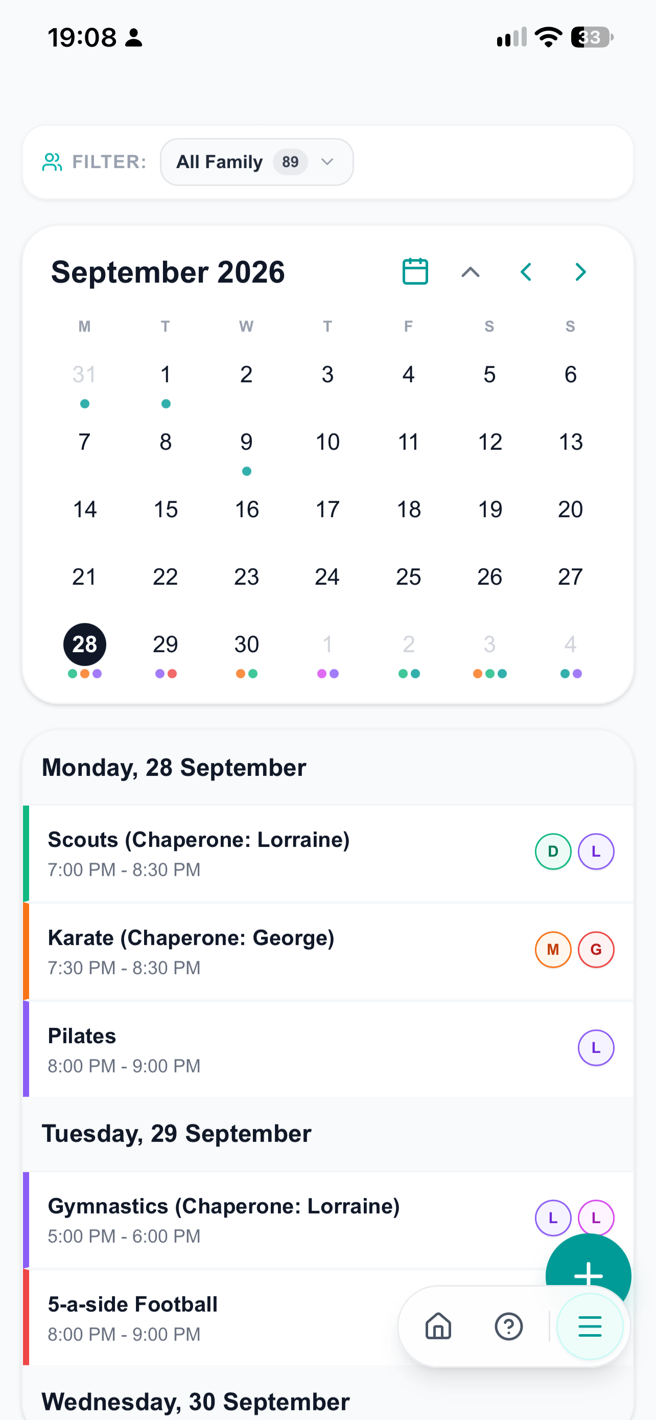 Ad-Free Month Calendar