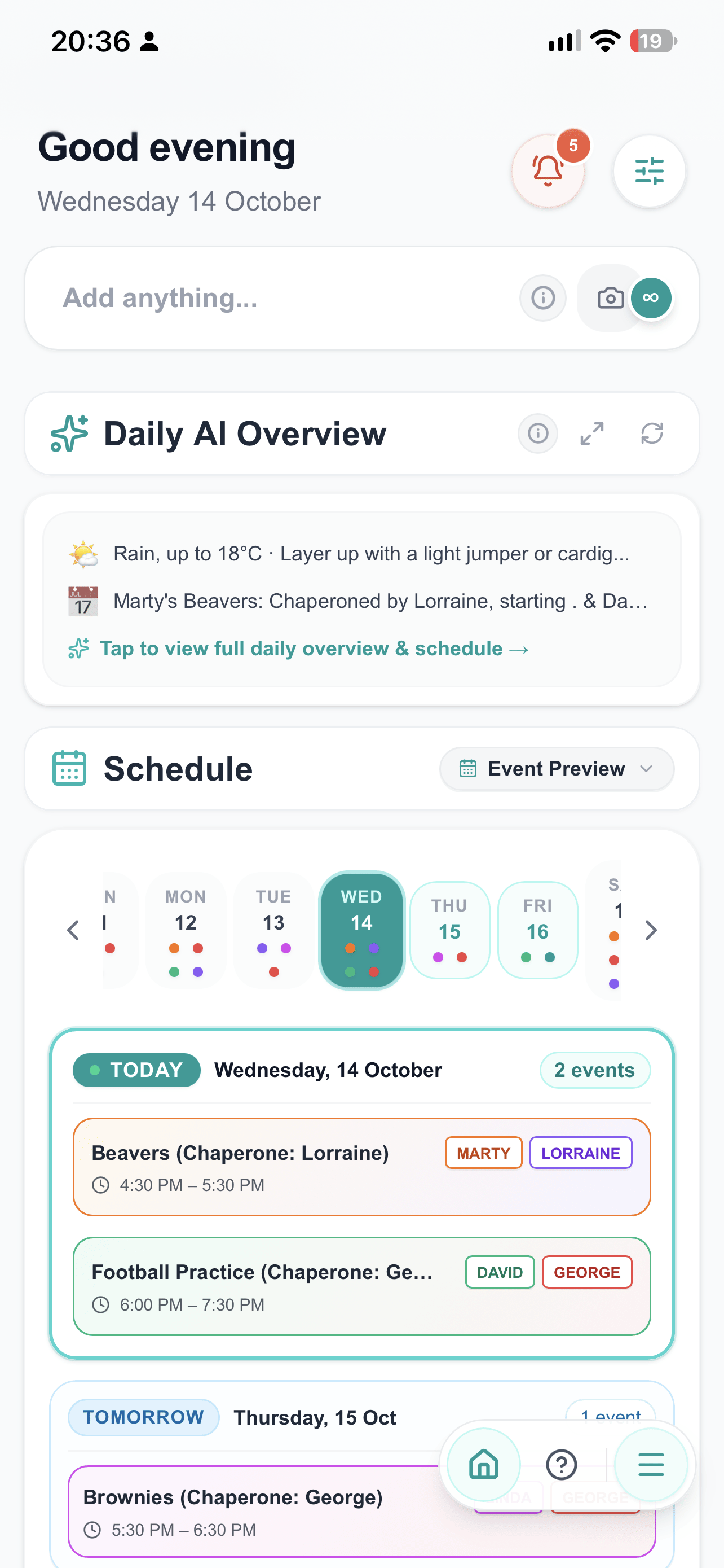 Perrymore Home Dashboard Screenshot