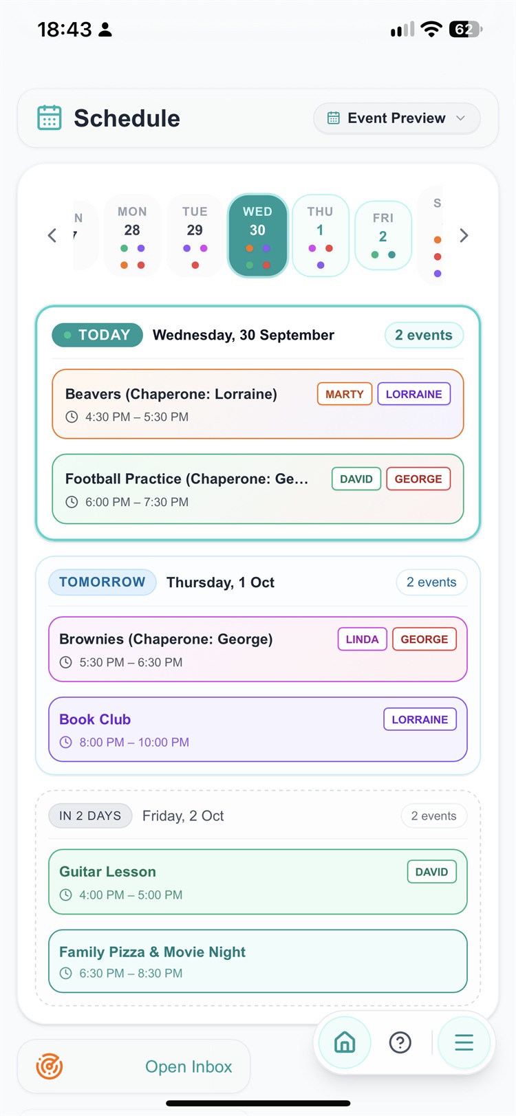 Schedule Event Preview