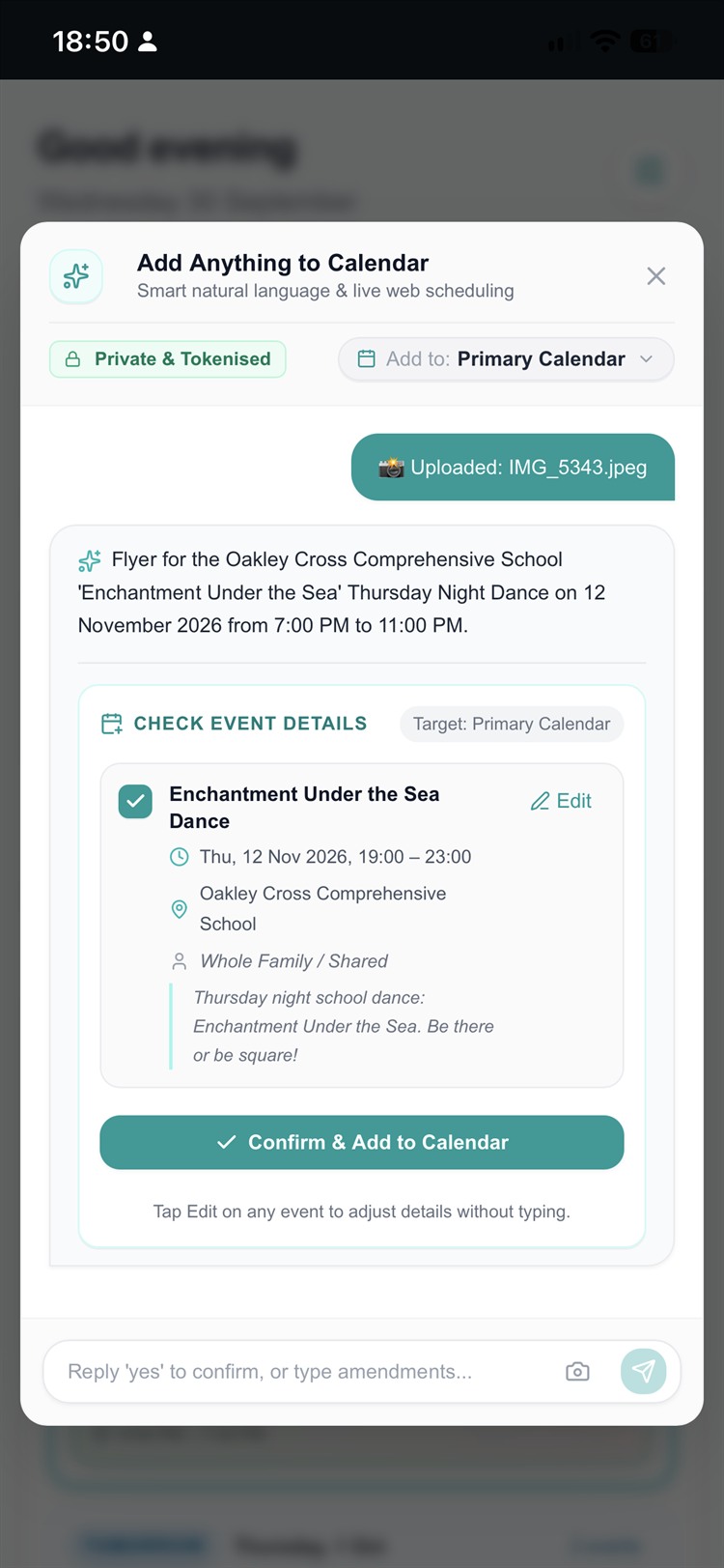 Smart Add Event Preview